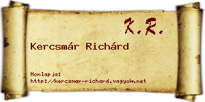Kercsmár Richárd névjegykártya