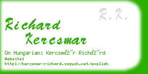 richard kercsmar business card